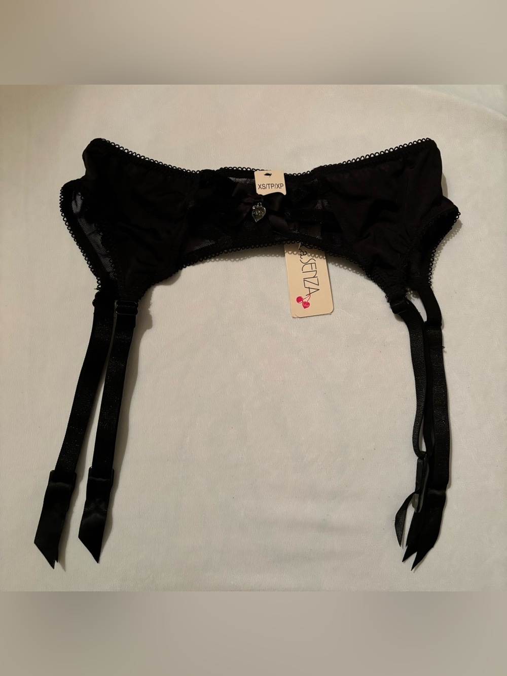 La Senza Black Lace Garter Belt - XS